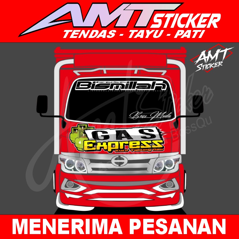 STIKER TRUK - STIKER KABIN + KACA DEPAN TRUK DYNA - BISA REQUEST