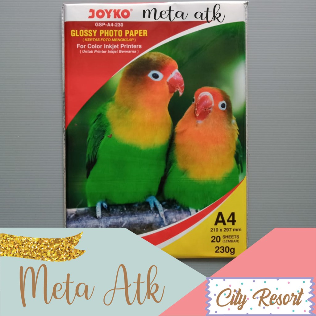 

Glossy Photo Paper / Kertas Foto Joyko GSP-A4-230 gsm (20 lembar)