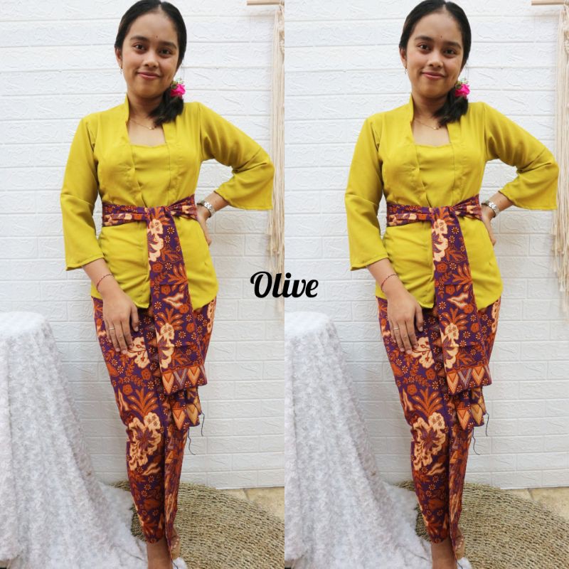 Kebaya Bali/Kebaya Bed Polos/Kebaya Moscrepe