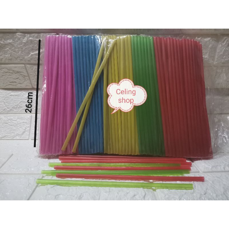 

sedotan plastik PANJANG KOMBINASI warna warni es 26cm