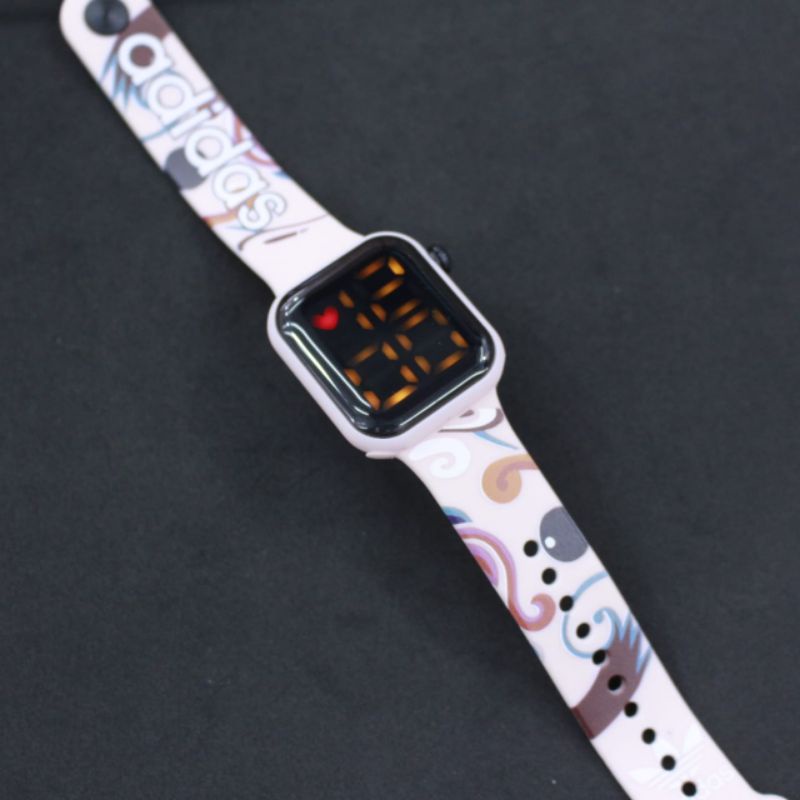 JAM LED WATCH MOTIF RUBBER STRAP GROSIR MURAH / JAM IMPORT