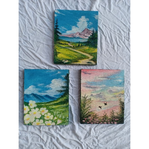 LUKISAN DINDING MINIMALIS, KANVAS, DEKORASI KAMAR MEJA BELAJAR ESTETIK 20*25CM