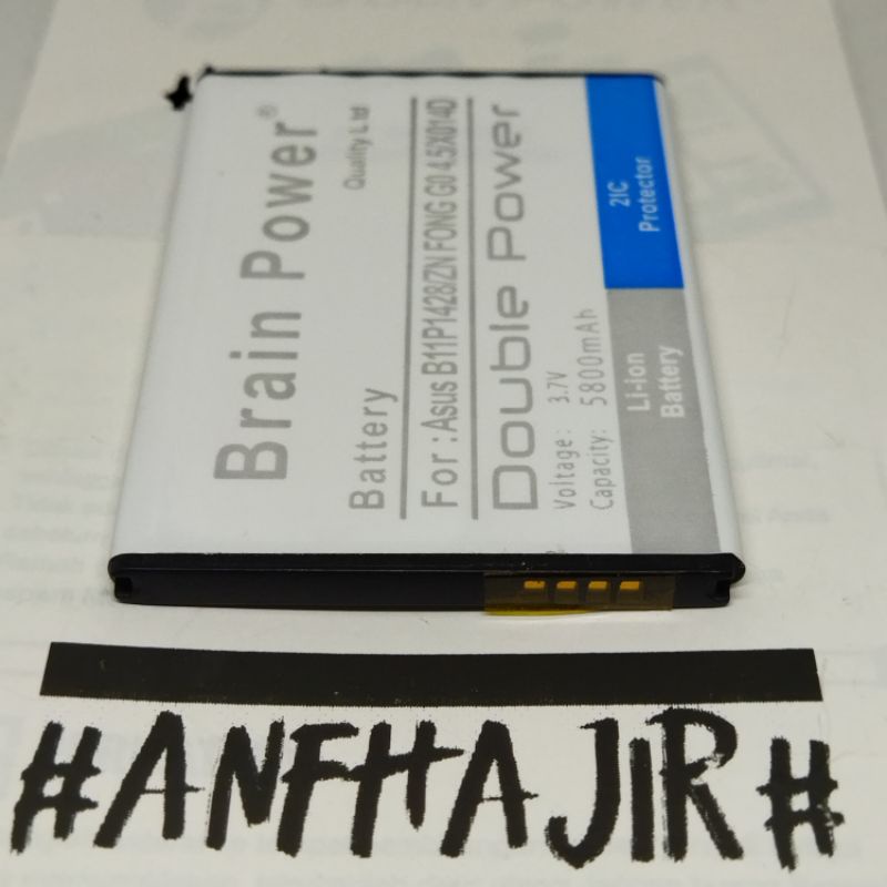 BATRE BATREI BATERAI BATTERY ASUS ZENFONE ZN FONG GO 4.5 X014D B11P1428 BRAIN DOUBLE POWER (5800 mAh