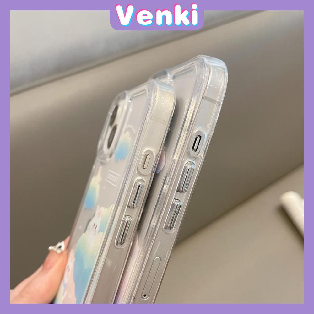 iPhone Case Clear Case Thick TPU Shockproof HD Space Case Protection Camera Plating Button Rabbit Cloud Moon Cute For iPhone 13 Pro Max iPhone 12 Pro Max iPhone 11 iPhone 7 Plus