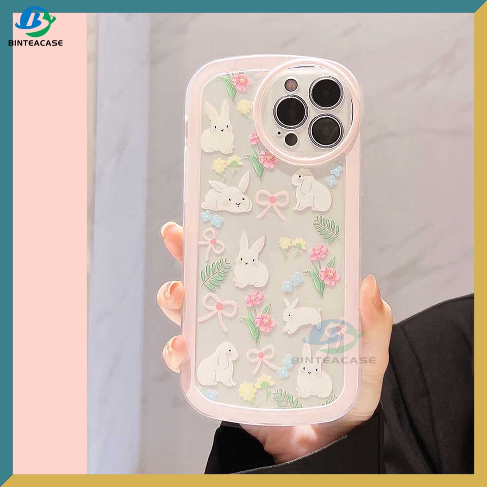 Casing TPU OPPO A78 Reno 8T 4G A57 2022 A15 A16 A16K A54 A53 A12 A5S A7 A3S A31 A52 A83 A92 A37 F9 A1K F1S Motif Kelinci Pink