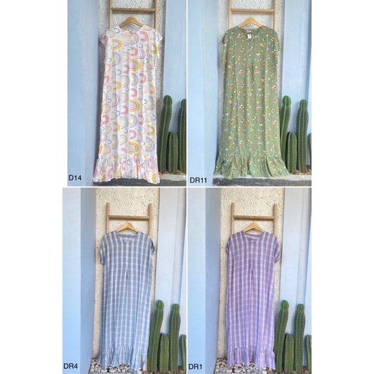 DASTER/HOMEDRESS RUFFLE , BUSUI PANJANG SEMATA KAKI