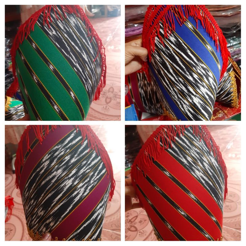 TOPI PRIA ADAT BATAK MOTIF TOBU-TOBU / TOPI ETNIK