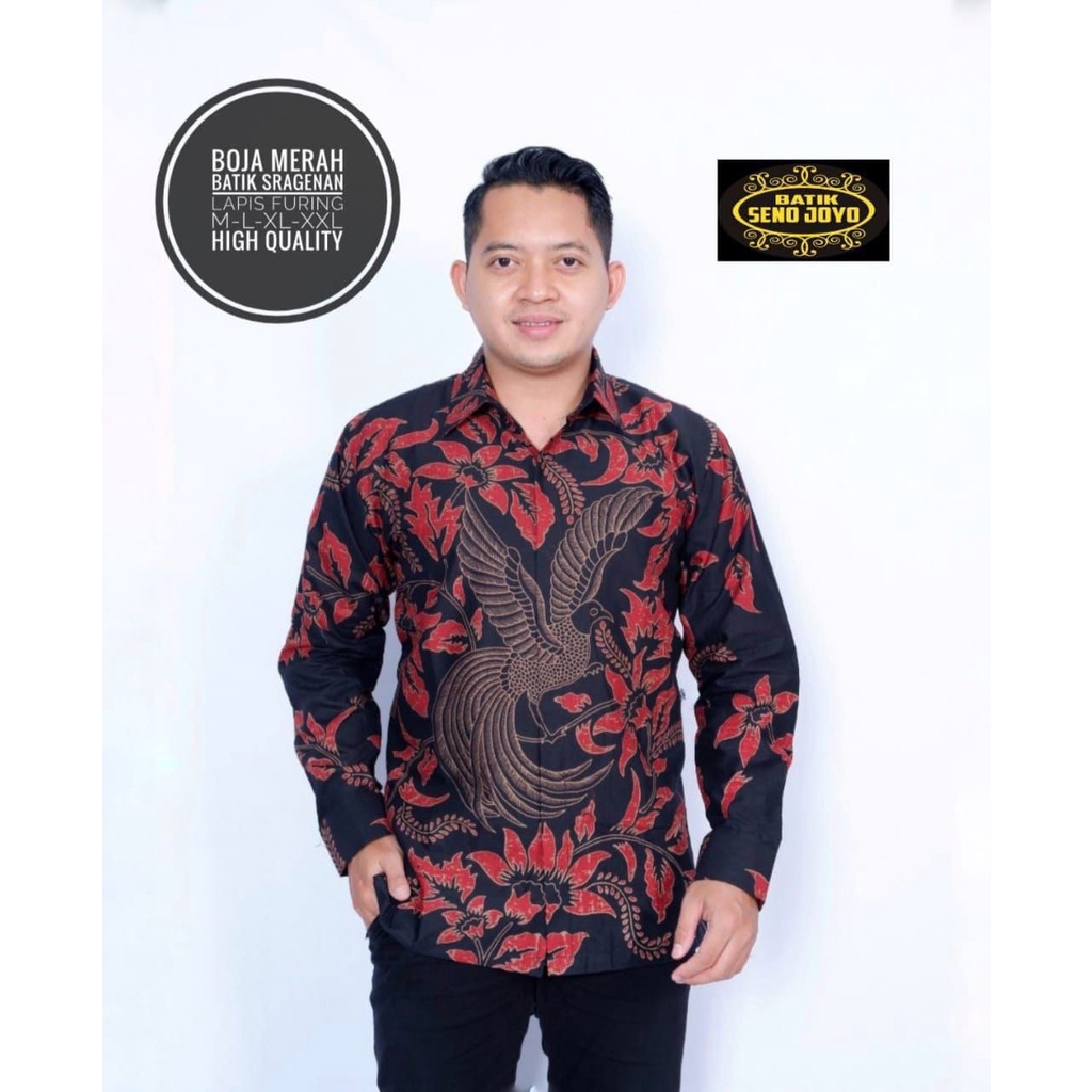 BOJA MERAH SENOJOYO KEMEJA BATIK PRIA SOLO LENGAN PANJANG LAPIS FURING ATASAN PREMIUM MODERN PARANG LUHUR AJISAKA PEKSI SEMULUR WIJOYO SEKAR MERANTI PURBOYO JAGAD KUSUMO SALENDRA PEKSI SEJAGAT LAKSONO JANTAKA SALENDRA BATIKSOLOAMANAH BATIK SOLO AMANAH