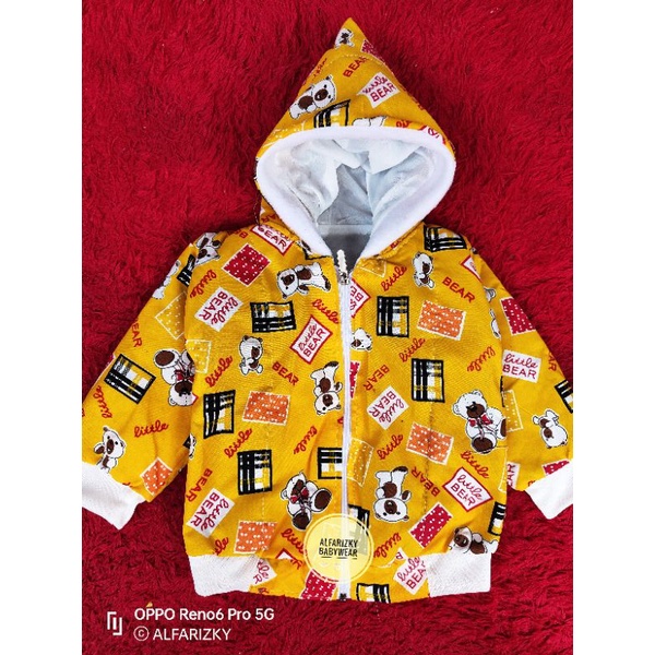 JAKET BAYI TEBAL, MOTIF BEAR WARNA CERAH-4