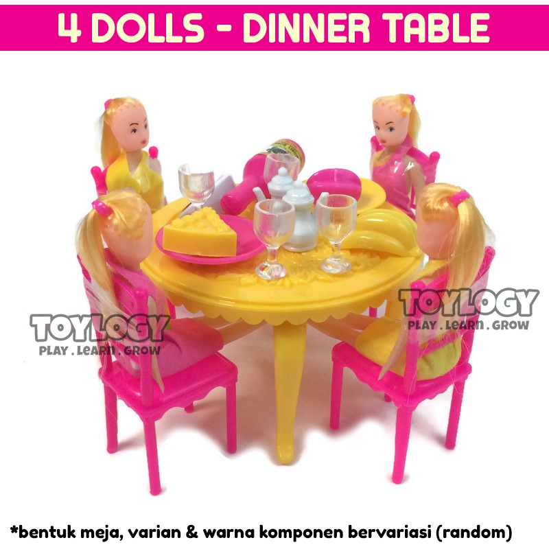  Mainan  Anak  Perempuan  Dinner Table Doll Set Meja Makan 