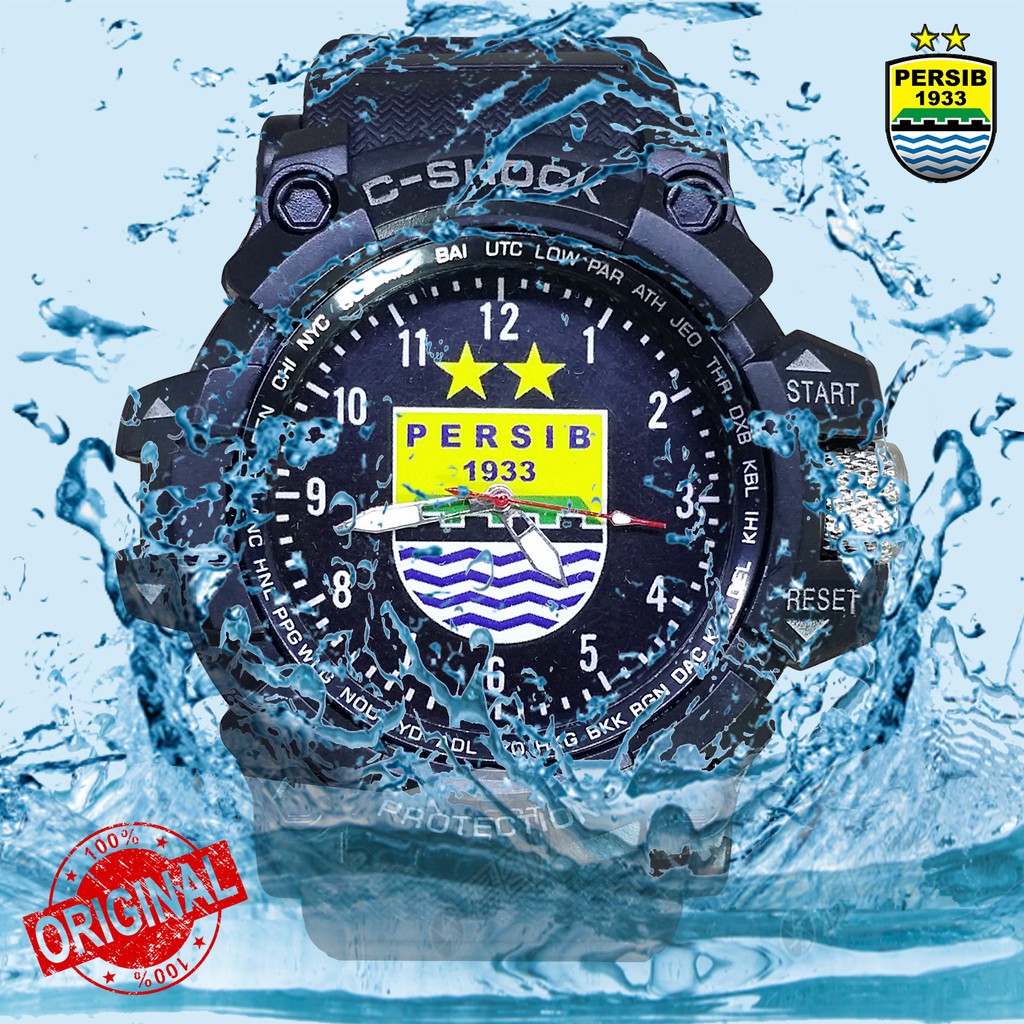 (3 Pilihan Logo Persib) Jam Persib Outdoor Full Black