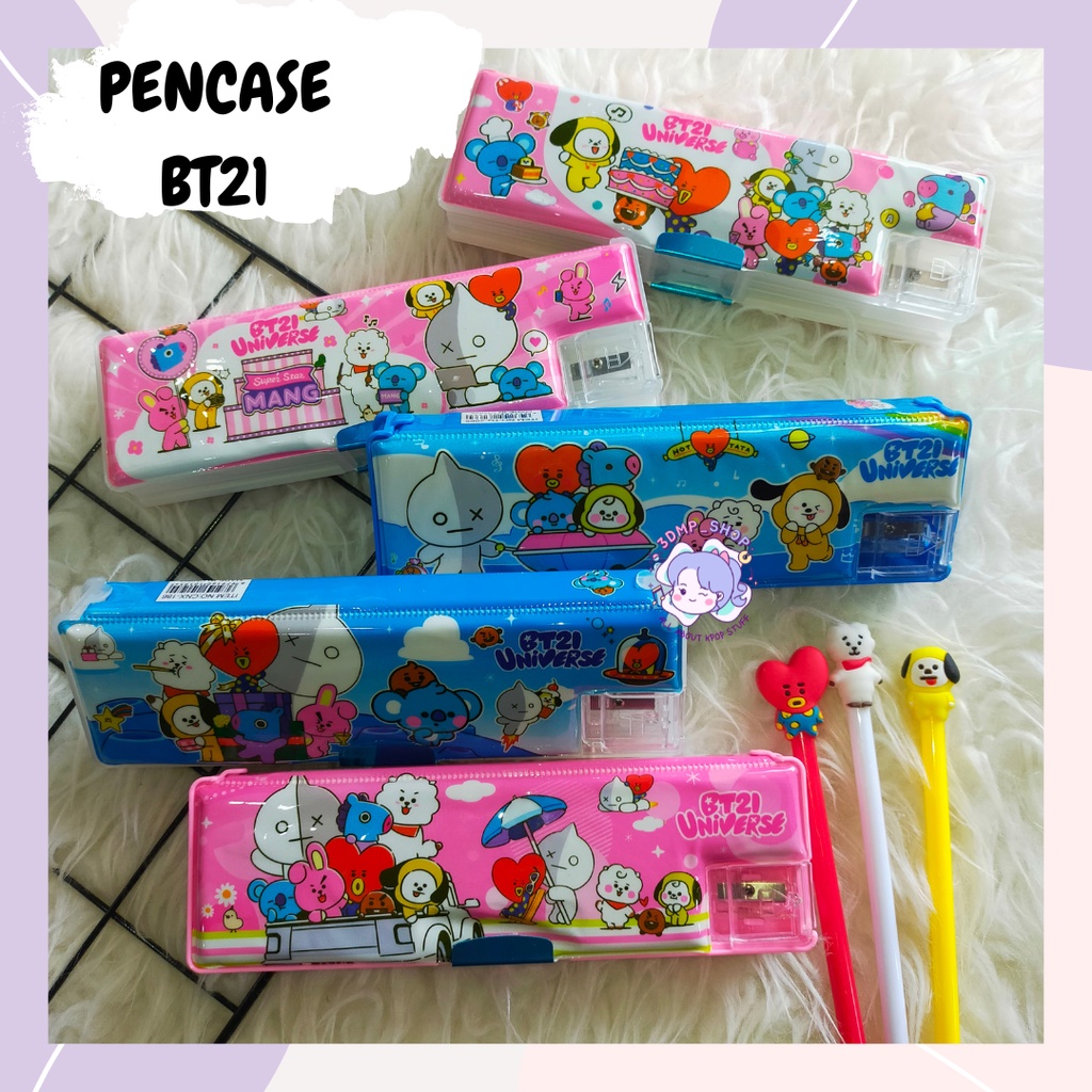 Pencase magnet rautan tempat pensil bt21 bts