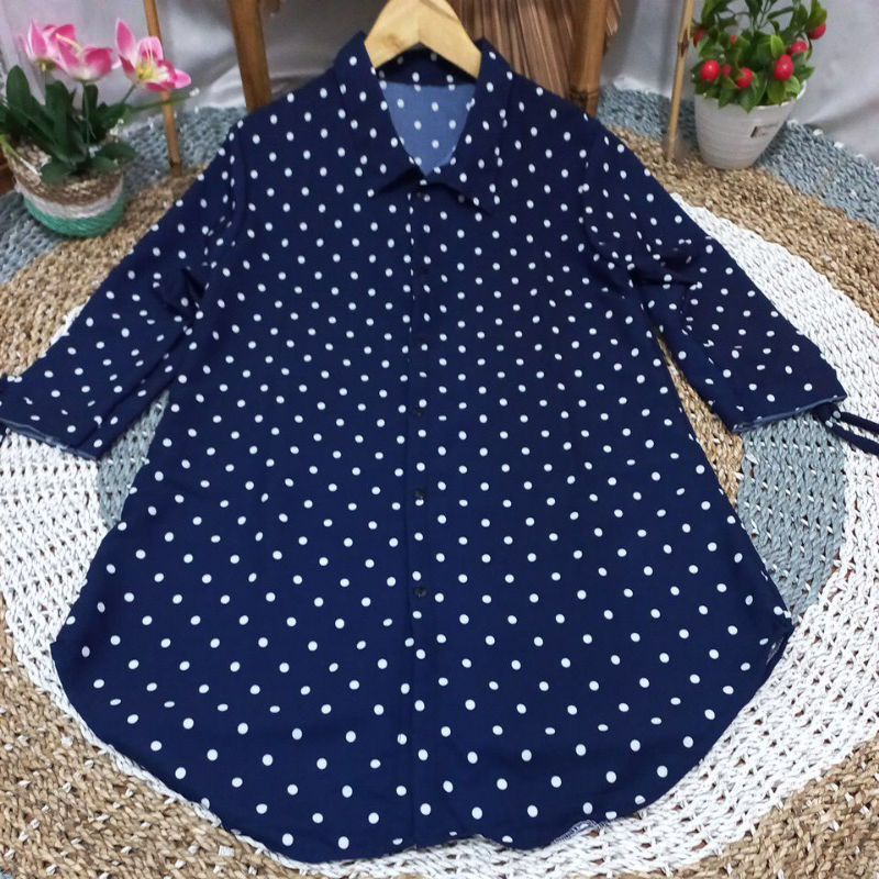 Tunik Polka Busui//Polka Kemeja Tunik Busui