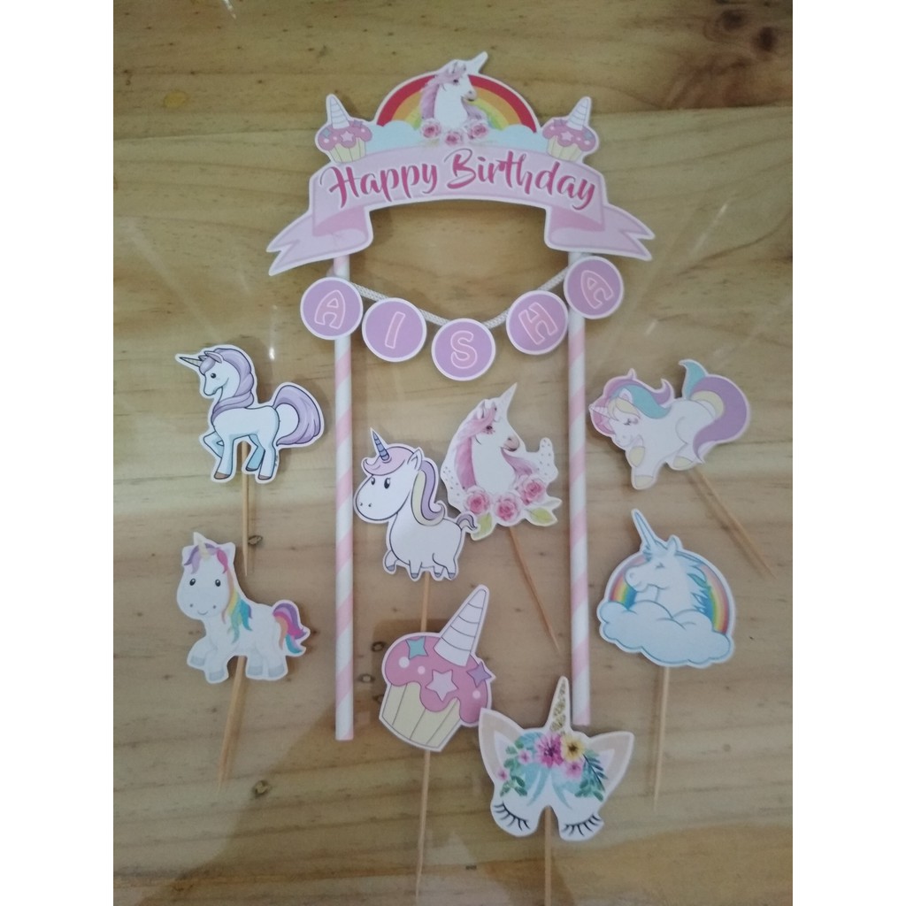 Hiasan Kue Unicorn Lol Avenger / Topper Flag kartun hiasan kue tart tusukan kue / cake topper