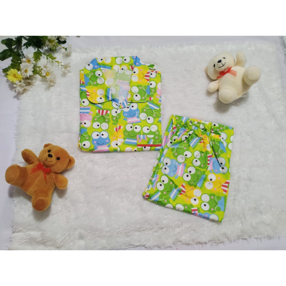 BAJU TIDUR KARAKTER ANAK MOTIF KEROPPY KAIN KATUN