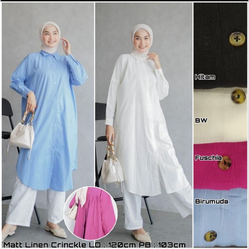 tunik crinckle linen jumbo