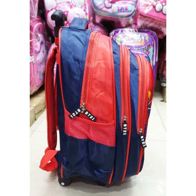 PROMO TERBAIK TAS TROLLEY DORONG ANAK SEKOLAH SD GAMBAR KARTUN LUCU ADA 3RESLETING IMPORT ( 16 inch )