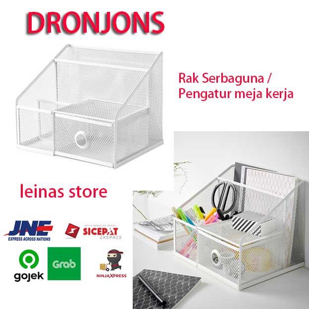 RAK Pengatur Meja Kerja Baja Putih / Organizer Meja Bahan Baja