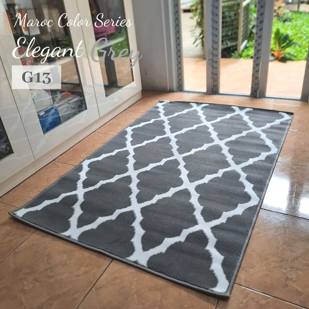 KARPET LANTAI MAROC 100 X 150 COLOUR SERIES-Elegant Grey 14