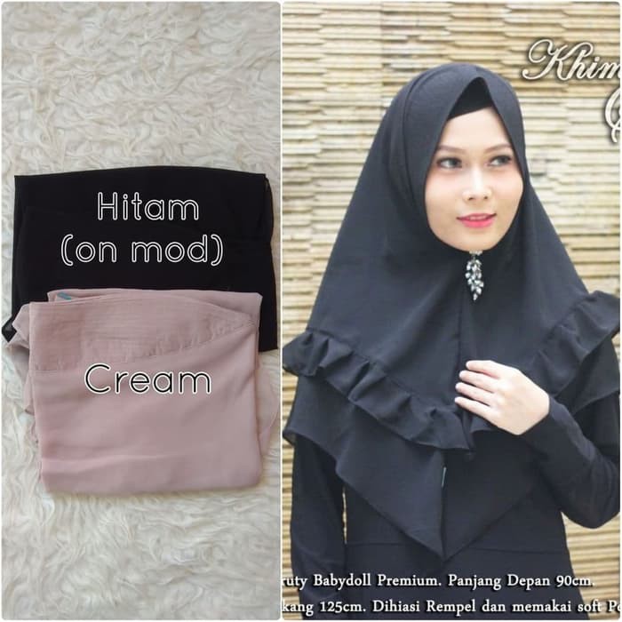 Hijab Jilbab Kerudung Instan Khimar Mini Shintia by Rizky Ananda - Hitam