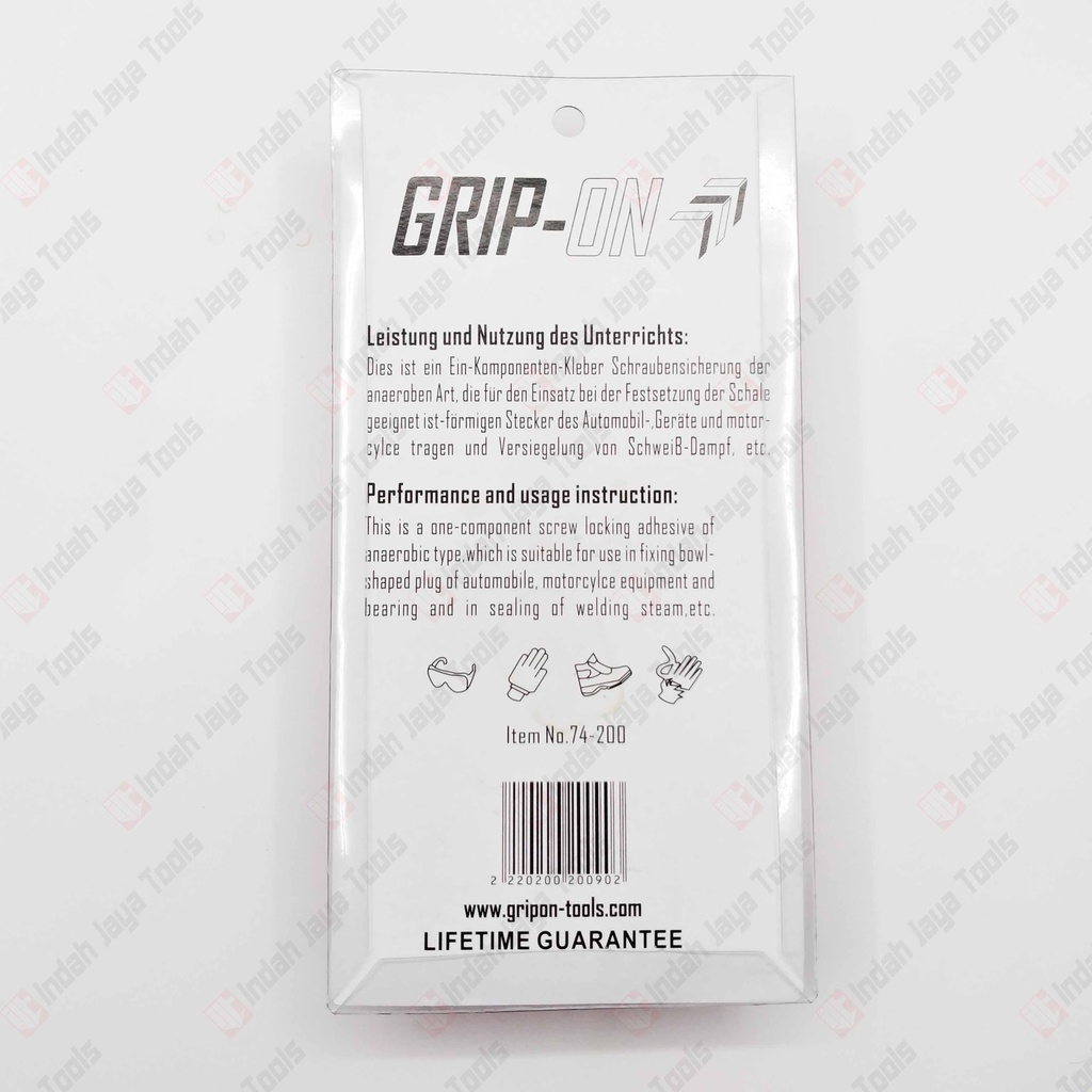 GRIP ON 20-090 Thread Locker RED - Lem Baut Mur Sekrup Trimpot