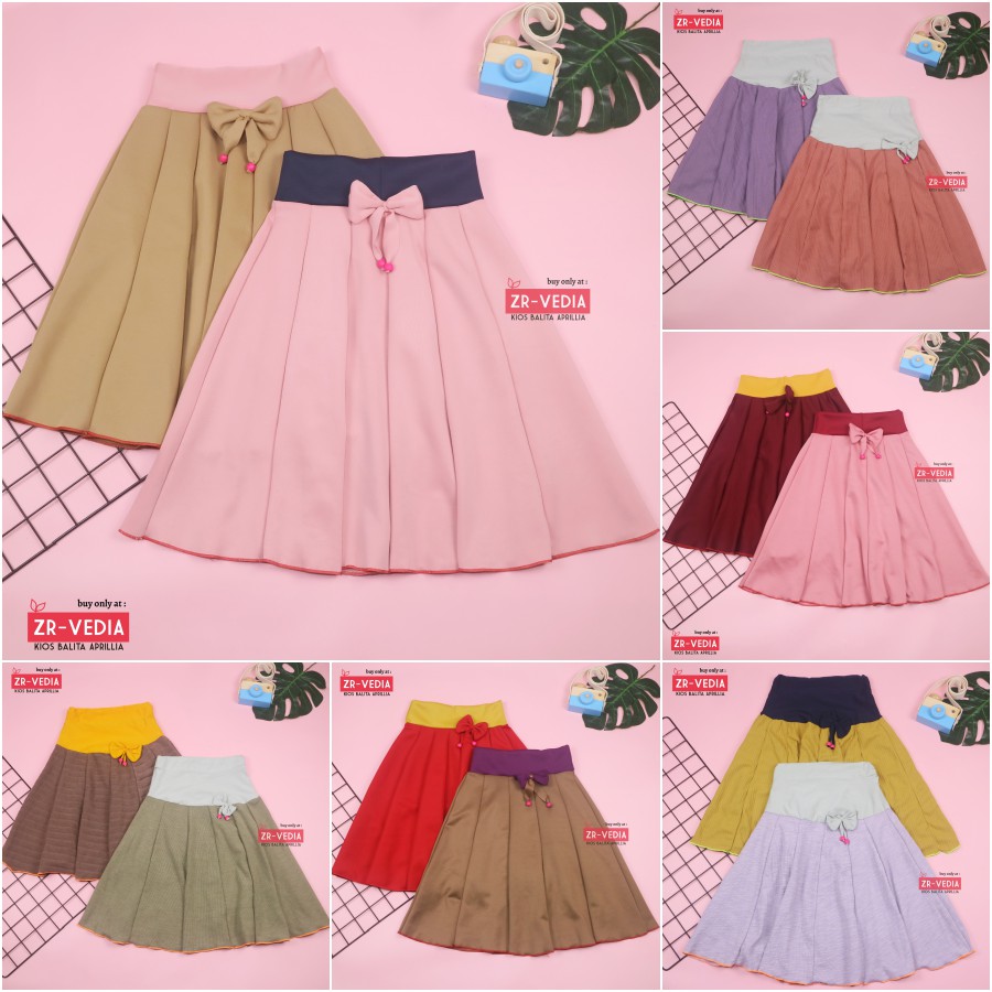 [POLOS] Rok Pita Bianca uk 8-10 Tahun / Skirt Polos Import Motif Anak Perempuan Cewek Skirt Pendek