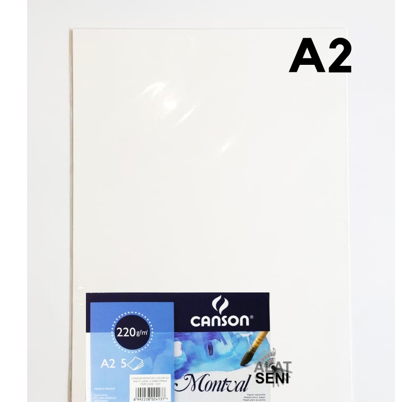 

Canson Montval A2 220gsm 5 Sheet - Watercolour paper Montval A2