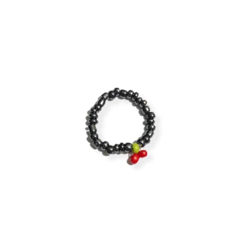 Cincin Cherry Beads Elastis Bohemian Elastic Ring Buah Korean Style