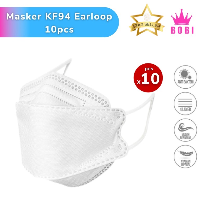 MASKER KF94 ISI 10 PCS - MASK EARLOOP KF94 4ply