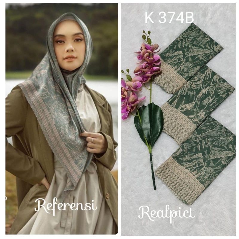 HIJAB SEGIEMPAT LASERCUT Yama MOTIF/ hargkonveksiosi