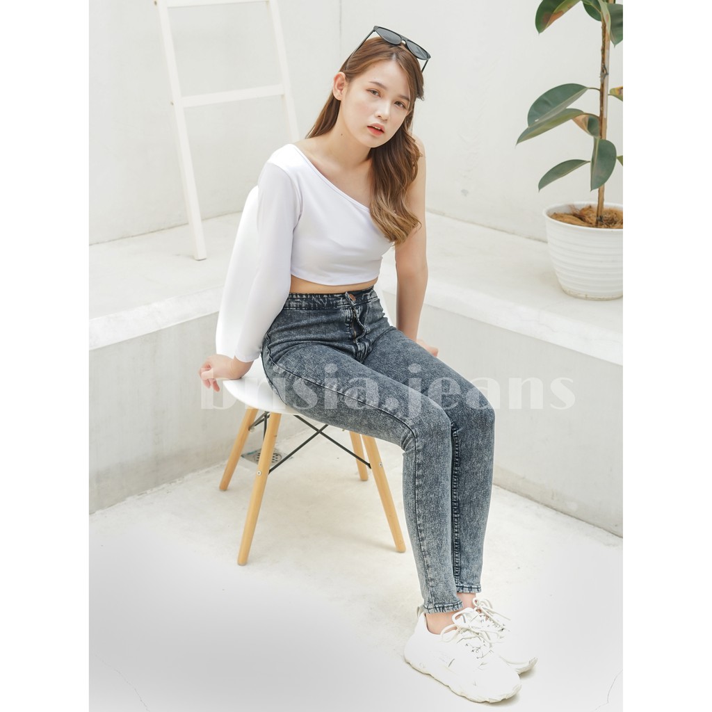 [SIZE 27-38] NAYEON Highwaist Jeans Skinny - Snow Wash 3 WARNA / Celana Jeans Highwaist