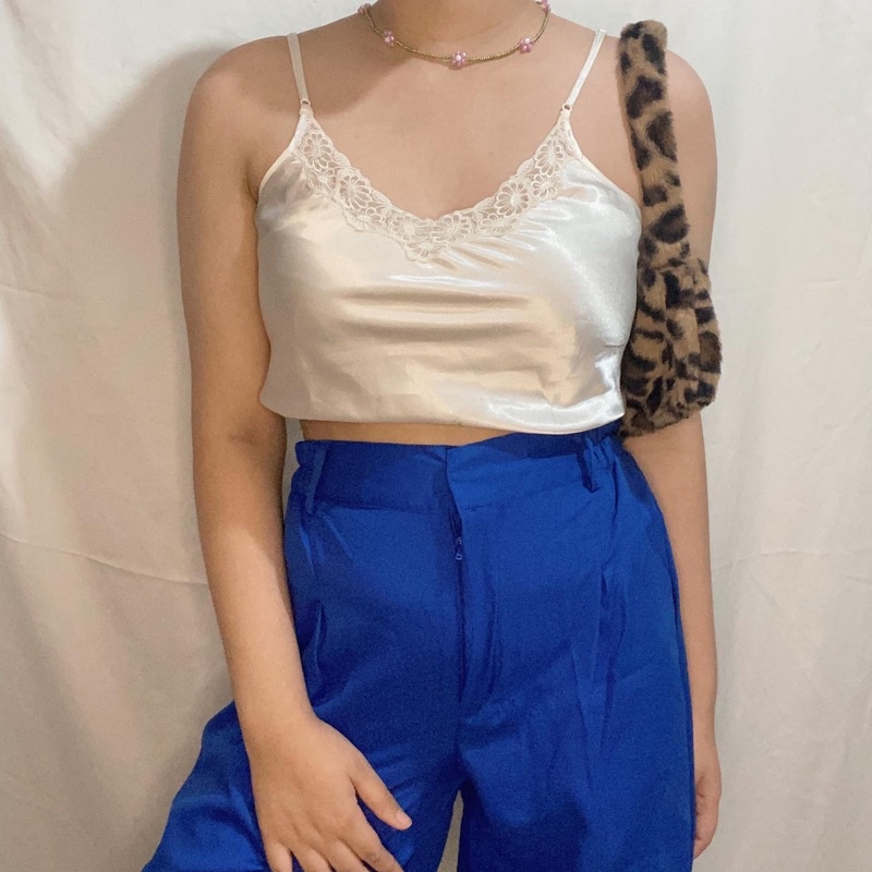 white satin tanktop