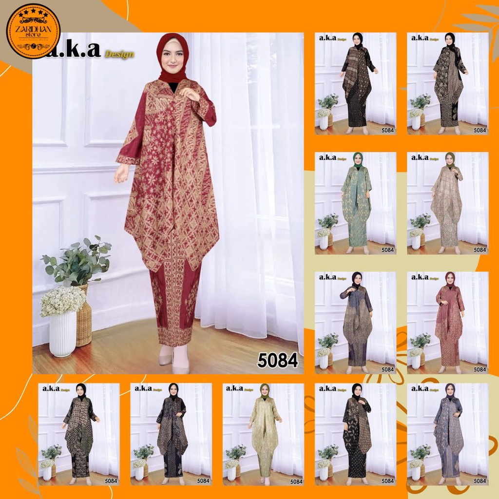 5084 | Setelan One Set Rok V Batik Baby Semi Sutra Viscose Premium | A.K.A Design
