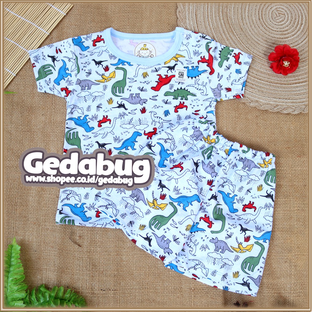 (1 Set) Piyama Bayi Kancing Pundak SNI Setelan Bayi Baby Lucky Setelan Baju + Celana Pendek IX