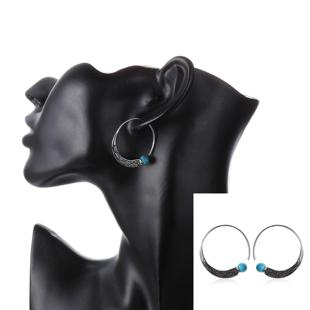 Solighter Anting Hoop New Bohemian Turquoise Ear Stud