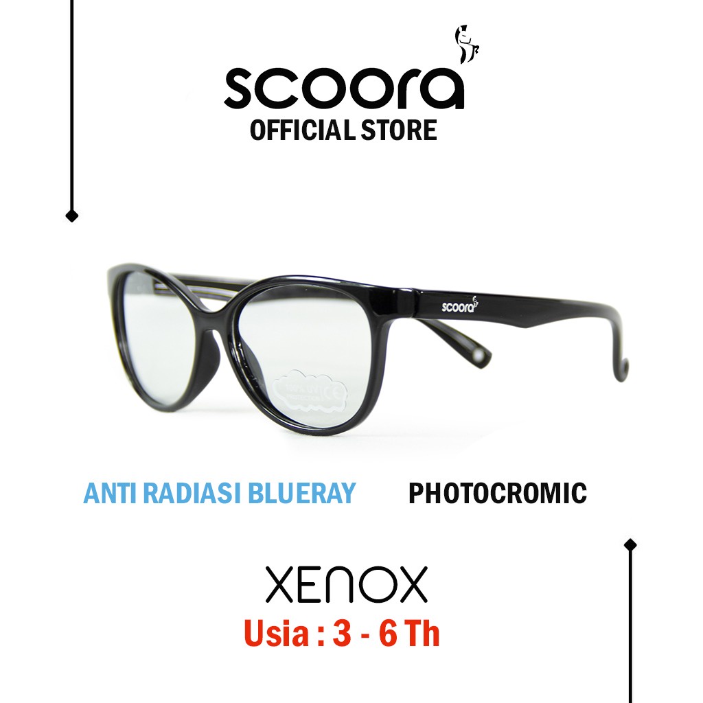 SCOORA Xenox Kacamata Anak (3 - 6thn) Anti Radiasi & Anti UV - Hitam-4