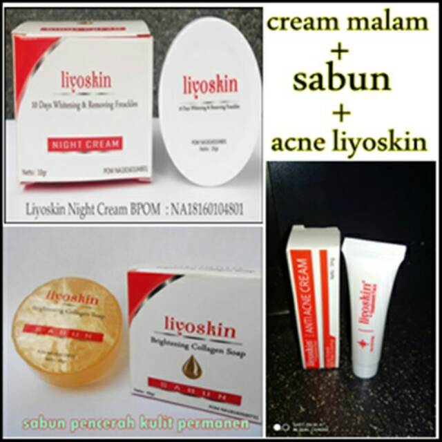 Acne,cream malam, sabun Liyoskin