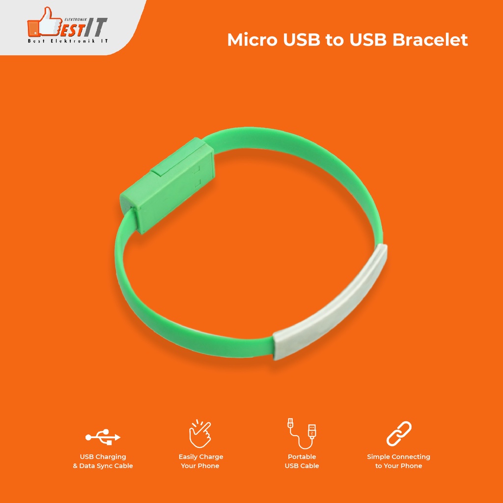 Kabel USB MICRO Model Gelang/ Micro USB to USB Bracelet