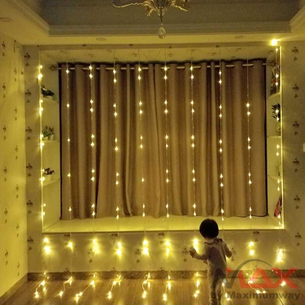 Lampu tirai gorden fairy 3x3 meter 320 LED 220V Efek Air Terjun Warm White, Lampu Dekorasi korden hordeng Waterfall Light 3x3Meter 320 LED dekorasi kamar pengantin 3X3M 320 LED Waterfall Waterproof Meteor Shower Rain String Light Christmas Wedding