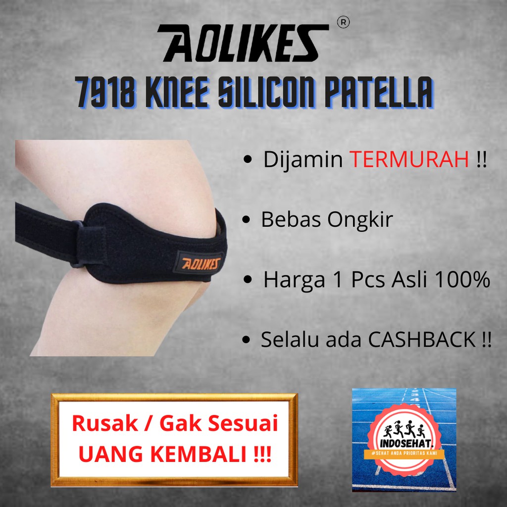 AOLIKES 7918 Premium Knee Patella Single + Silicon / Knee Support