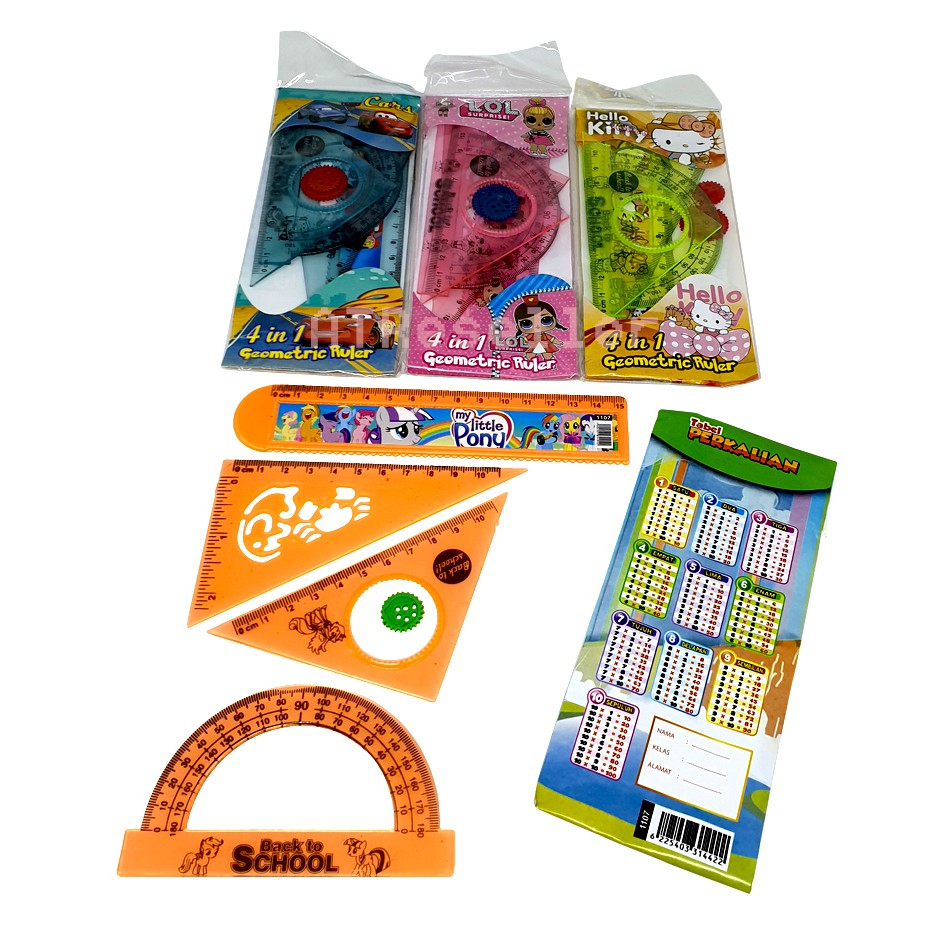 

Penggaris set garisan geometri cover perkalian