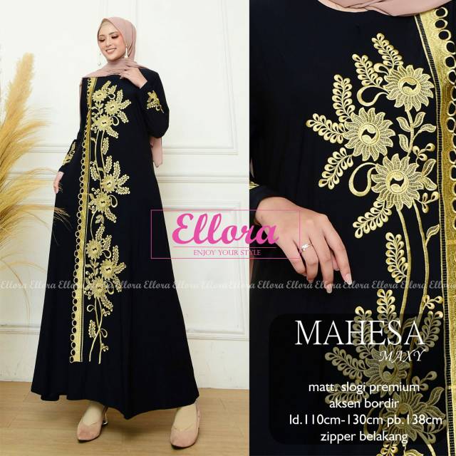 Hidayah Maxy Arabian Gamis Jumbo Jersey Motif Bordir xxxl Ld 130cm Arabian Abaya Gamis Lebaran Remaja Muslimah Terbaru Seragaman Pengajian Murah Dress Wanita Muslimah Syar'i Gamis Polos Tebal Premium Warna Hitam