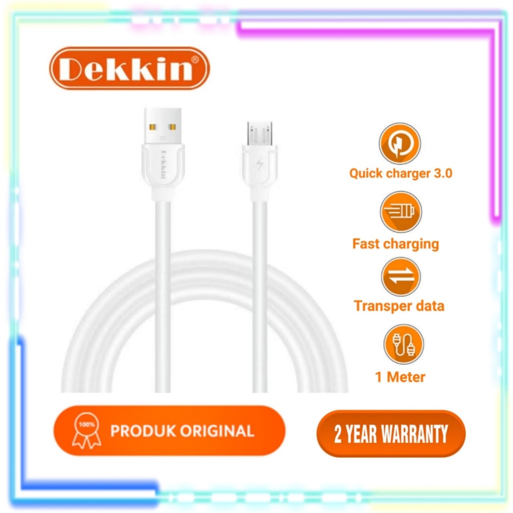 CABLE FAST CHARGING DEKKIN DK A3 2.4A QUICK CHARGER QC 3.0 KABEL DATA