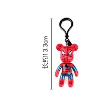 1pc Gantungan Kunci Bentuk Kartun Marvel Spiderman Avengers Bear Bahan Metal Untuk Tas / Handphone