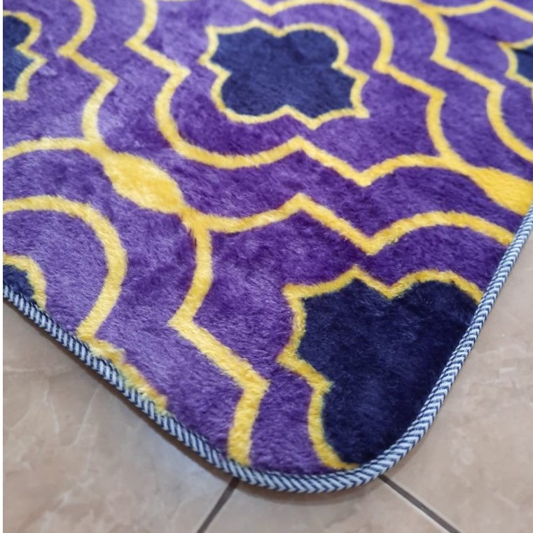 Karpet Bulu Super Lembut FONIX Malaysia Busa Empuk Anti Slip 140x180 Minimalis F127, Rasfur Korea-3