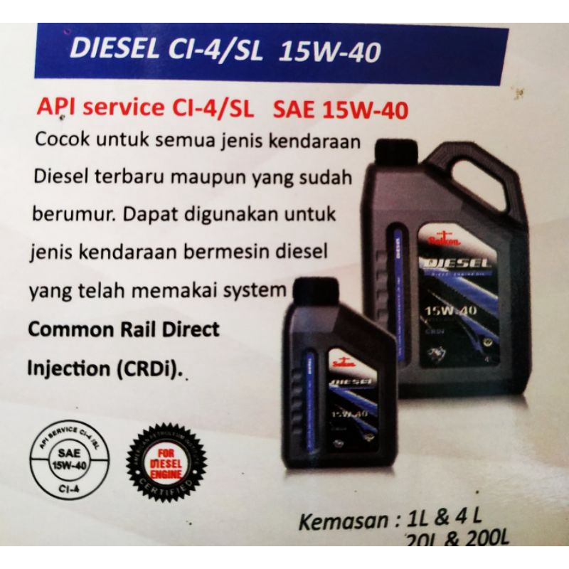 OLI DIESEL CI-4 / SL 15W-40 KEMASAN 4 L MERK SEIKEN JAPAN