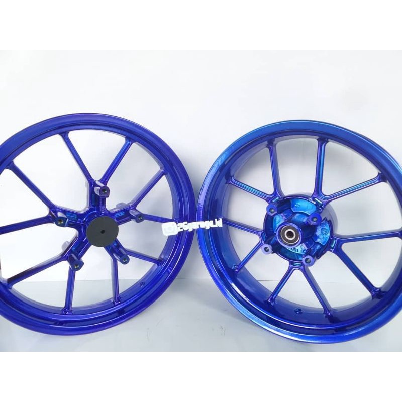 Velg Veleg Pelek Pelk CBR150 CB150 Double Disc Tapak Lebar Biru Candy