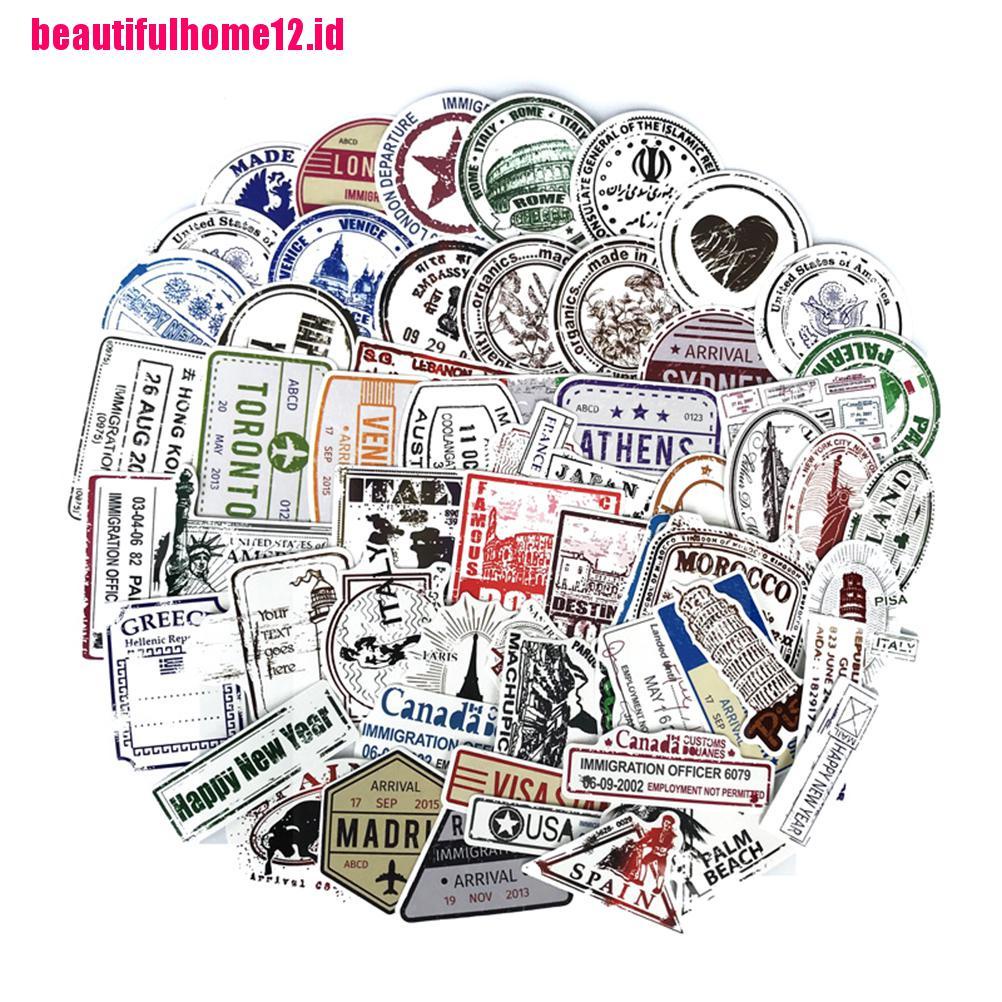 【beautifulhome12.id】60pcs/lot Retro traveling boarding pass air tickets creative suitcase stickers