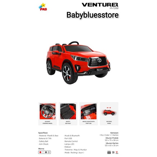 Mainan mobil aki TOYOTA FORTUNER LEGENDER M7588 dan TOYOTA VENTURER M7288-3