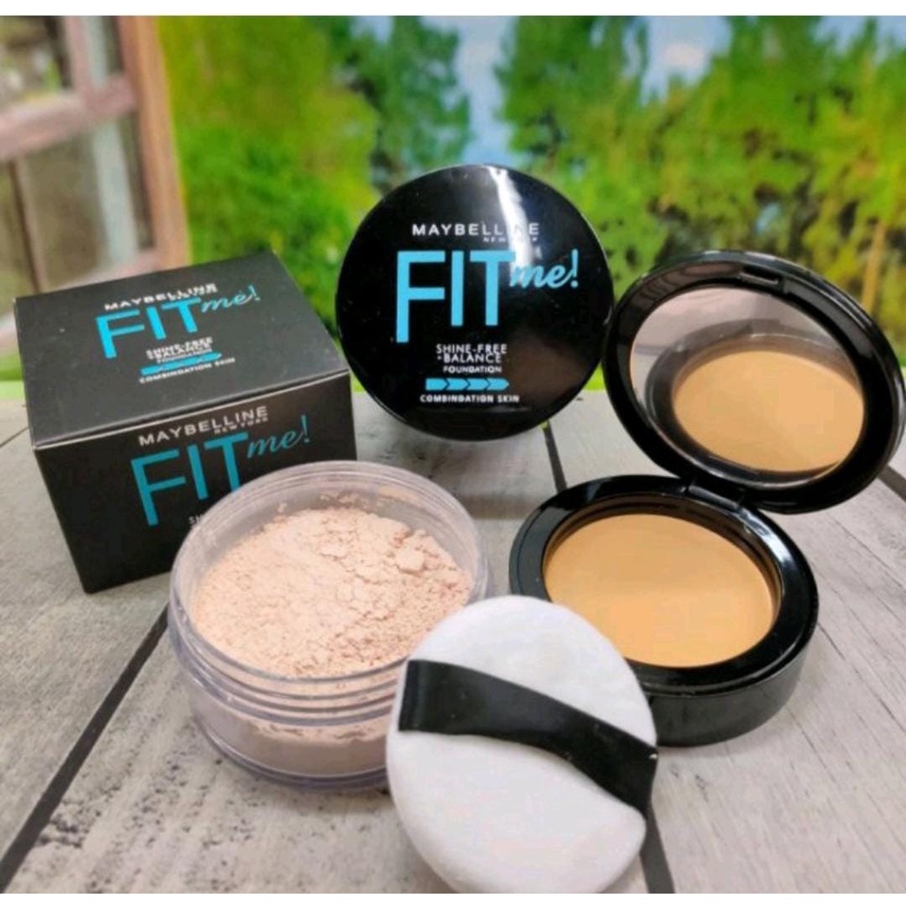 Bedak Tabur Maybelline Fit Me 2in1 Shine Free+Balance Bedak Tabur Dan Padat